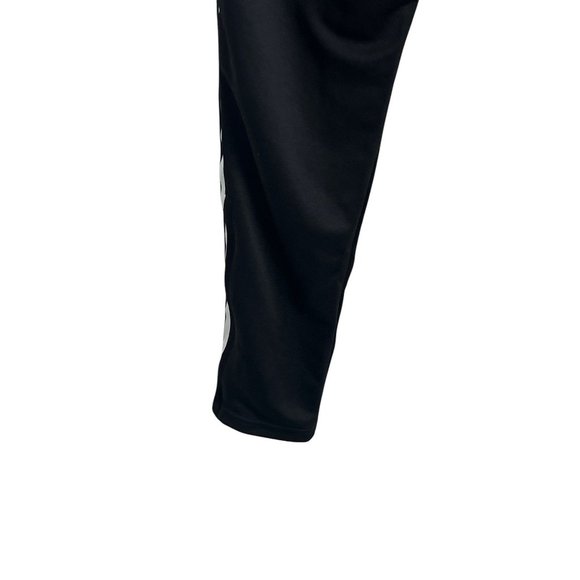 Adidas Mens Black Tapered Joggers With Bold Side Logo Stripes Athleisure Gym - Picture 8 of 10